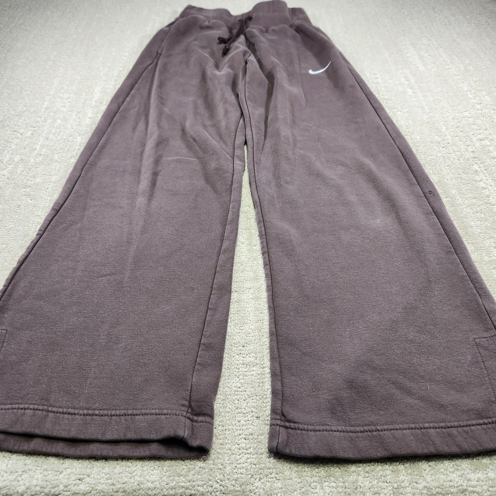 Nike Sweatpants Women XS Sportswear Phoenix Fleece Wide‎ Leg High Waisted Brown